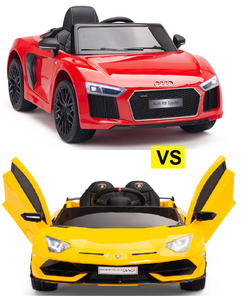 Comparison Review: Audi R8 Ride-On Race Car vs. Toddler Lamborghini SVJ Aventador Ride-On!