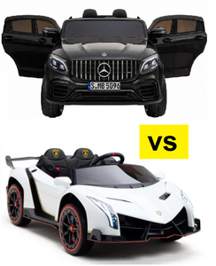 Comparison Review: Mercedes-Benz GLC63S Toddler Ride-On vs. Lamborghini Veneno 2-Seat Ride-On!